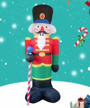 Kit Natalino com Trem Elétrico e Papai Noel Inflável com Luz