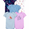 Kit com 5 bodies Carter’s manga curta para bebê menina – Ref. 1M756610