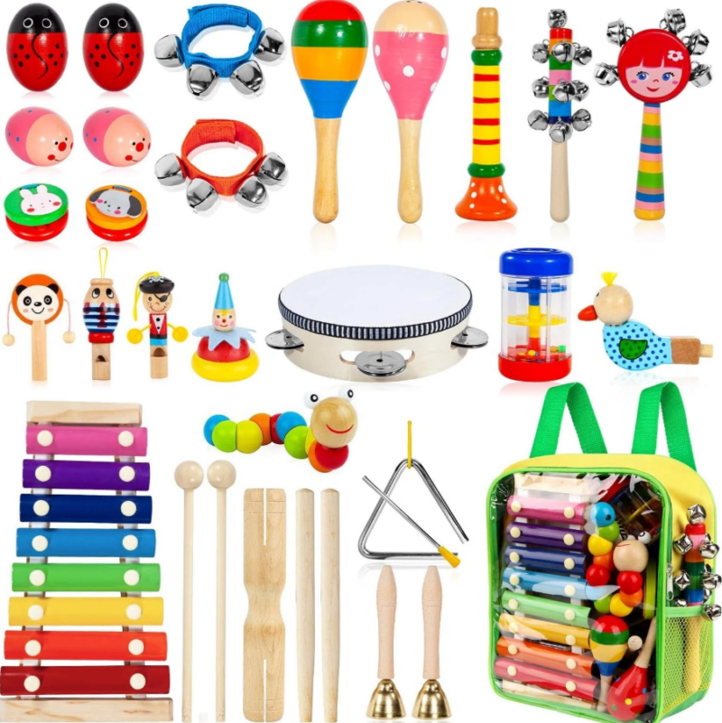 Conjunto de Instrumentos Musicais Infantis com Mochila