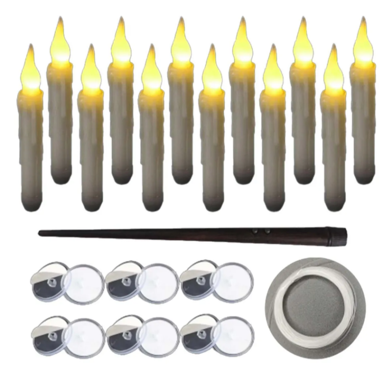 Conjunto de 12 velas LED sem chama com controle remoto