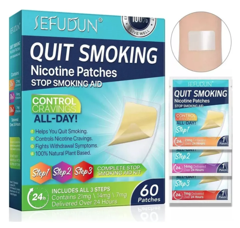 Kit 3 em 1 de Adesivos para Parar de Fumar – 8 Semanas
