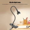 Luminária LED com clipe e braço flexível para leitura