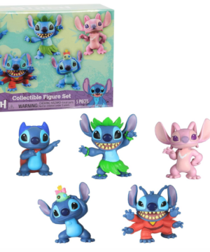 Figuras Colecionáveis Stitch e Angel Disney – Conjunto com 5 Peças