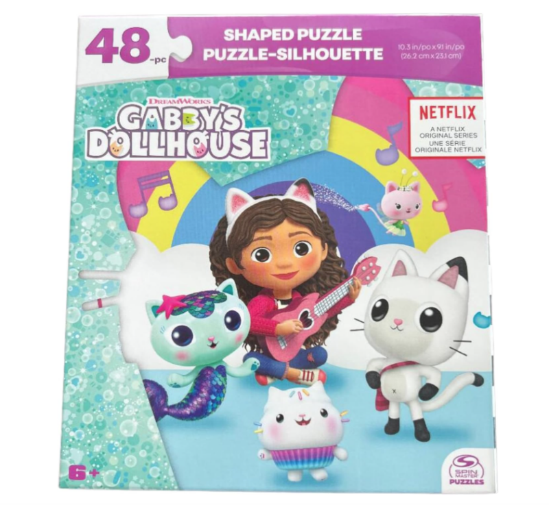 Quebra-cabeça musical Gabby’s Dollhouse com peças de silhueta
