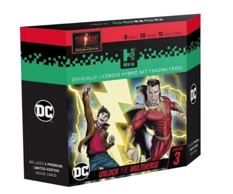 HRO DC Chapter 3 – Shazam Fúria dos Deuses – Premium 8-Pack com cartas NFT