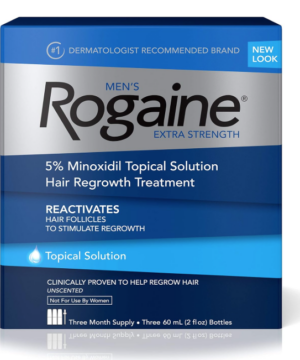 Rogaine masculino 5% sem fragrância – tratamento 3 meses com 3 frascos
