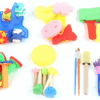Kit com 30 Esponjas e Carimbos de Pintura Infantis