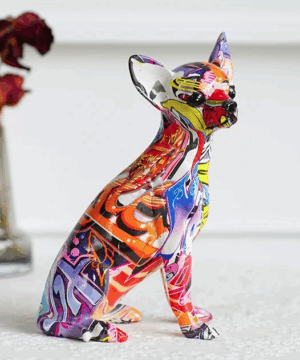 Escultura de cachorro Chihuahua decorativo MyArtWe em resina