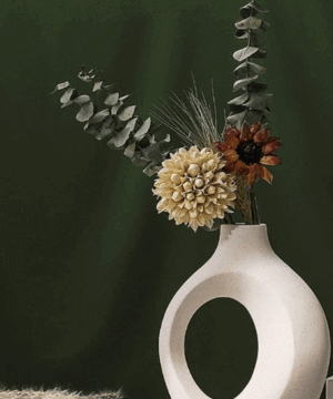 Vaso decorativo branco fosco MAHIM – cerâmica estilo europeu