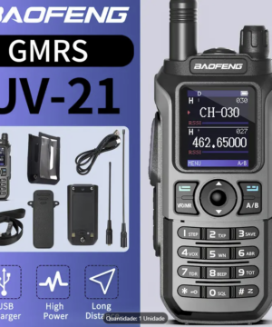 Rádio Baofeng Walkie Talkie Multibanda AM/FM com carregamento Tipo C