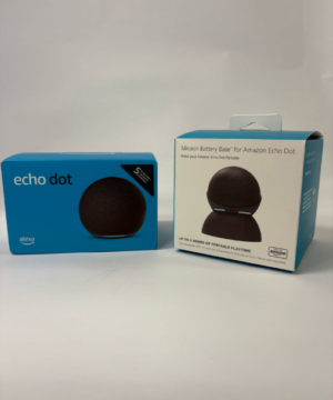 Kit Echo Dot 5ª geração com base de bateria Mission portátil – Alexa