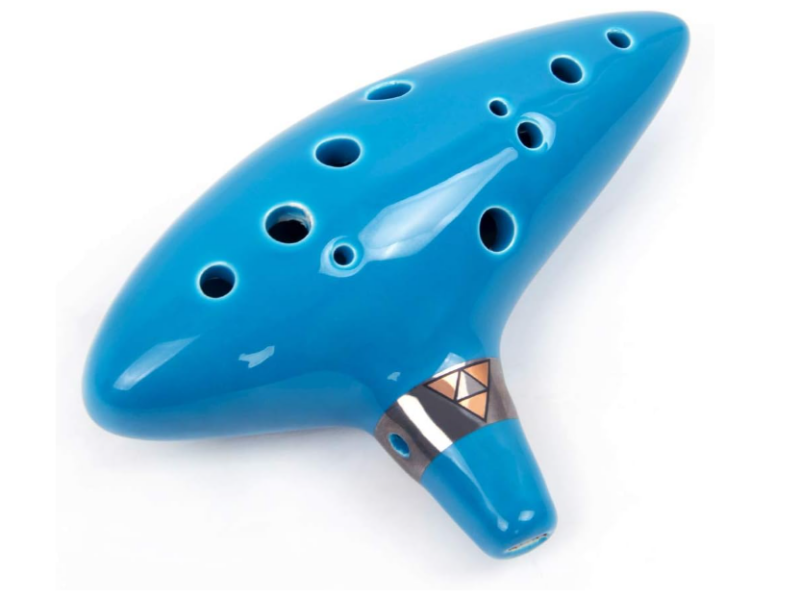 Ocarina 12 notas azul claro com acessórios