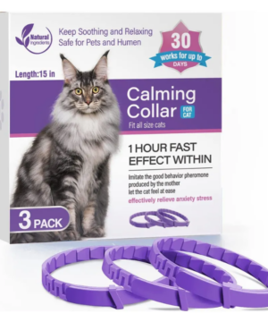 Coleira calmante com feromônio para gatos – Kit com 3 unidades
