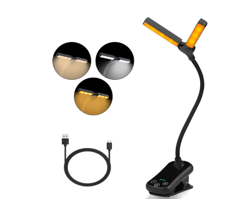 Luminária Book Light 14 LEDs com Clip e Controle Touch