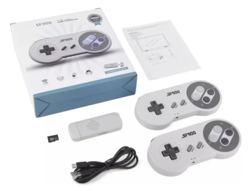 Console retrô SF900 com 5.000 jogos clássicos Nintendo