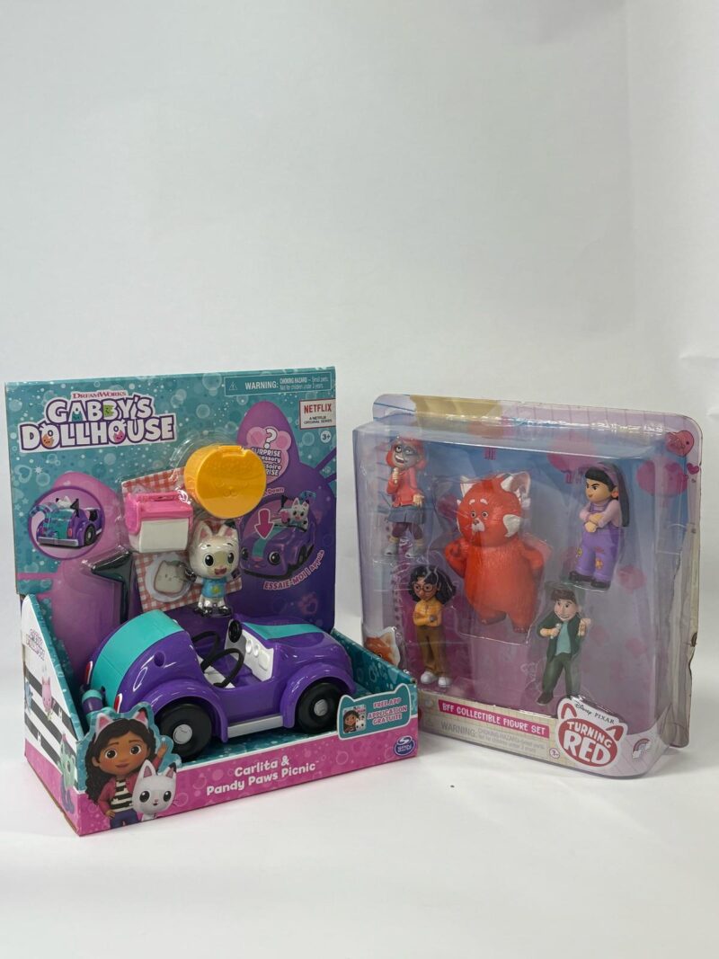 Combo Gabby’s Dollhouse Picnic Car + Figuras Turning Red Pixar