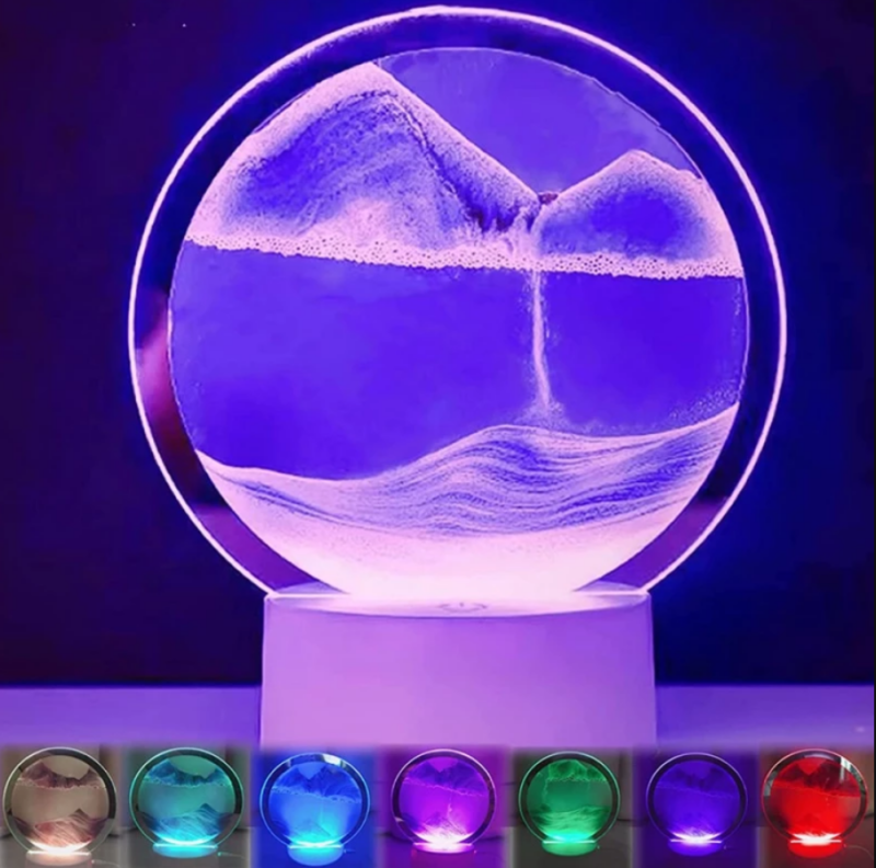Lâmpada LED Paisagem de Areia 3D com 16 Cores – Moving Sandscape