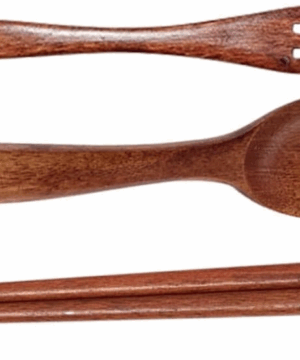 Kit de talheres de madeira natural com hashis