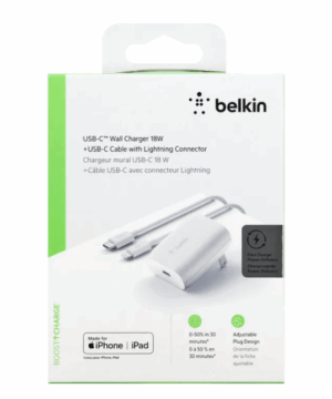 Carregador Belkin 18W USB-C com cabo Lightning