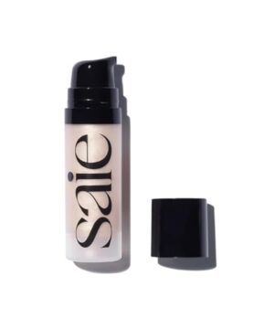 Saie Mini Glowy Super Gel - Hydrating Makeup Primer and Illuminating Glow Serum Enriched with Vitamin C and Squalane Oil - All-Over Liquid Highlighter Makeup for Instant Glass Skin - Starglow (0.5 oz)