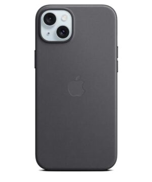 Apple iPhone 15 Plus FineWoven Case with MagSafe: Lightweight Phone Case, Wireless Charging Compatible, Soft Suedelike Finish; Black