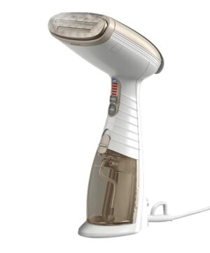 Conair Handheld Garment Steamer for Clothes, Turbo ExtremeSteam 1875W Fabric Steamer, Portable Handheld Design, Strong Penetrating Steam, White/Champagne