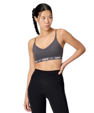 Nike Women's Indy Light Support Padded Adjustable Sports Bra, Thunder Grey, Medium