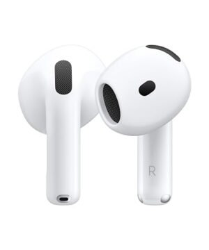Apple AirPods 4 Wireless Earbuds, Bluetooth Headphones, Personalized Spatial Audio, Sweat and Water Resistant, USB-C Charging Case, H2 Chip, Up to 30 Hours of Battery Life, Effortless Setup for iPhone