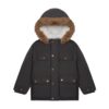 Carter's Boys' Warm Winter Parka Hooded Jacket, Dark Grey