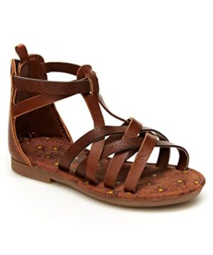 carter's Girls Natalia Sandal, Brown, 8 Toddler