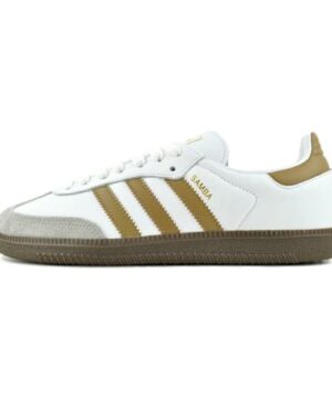 adidas Samba OG Men's Shoes, Cloud White/Brown Desert/Clear Granite, Size 7.5