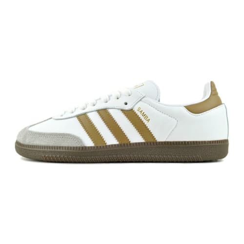 adidas Samba OG Men's Shoes, Cloud White/Brown Desert/Clear Granite, Size 9.5