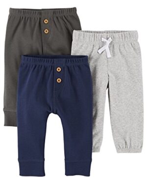 Carter's Baby Boys' 3-Pack Pants, Grey/Navy