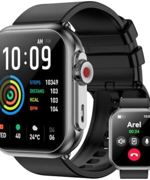 Smart Watch for Men Women, 1000mAh Battery 100-Day Standby Time, 1.85" HD Screen Fitness Tracker, 110+ Sport Modes, IP68 Waterproof, Heart Rate/Sleep Monitor, Fitness Watch for Android/iPhone(Black)