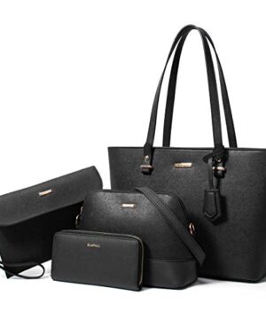 Women Fashion Handbags Wallet Tote Bag Shoulder Bag Top Handle Satchel Purse Set 4pcs