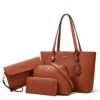 Women Fashion Handbags Wallet Tote Bag Shoulder Bag Top Handle Satchel Purse Set 4pcs