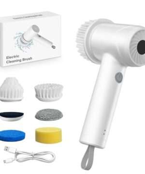Electric Spin Scrubber - Cordless IPX7 Waterproof Shower Scrubber with 2 Speed Settings and 6 Replaceable Heads，Electric Cleaning Brush for Bathroom，Kitchen and Windows