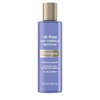 Neutrogena Gentle Oil-Free Eye Makeup Remover & Cleanser for Sensitive Eyes, Non-Greasy Makeup Remover, Waterproof Mascara Remover, Dermatologist & Ophthalmologist Tested, 8 fl. oz