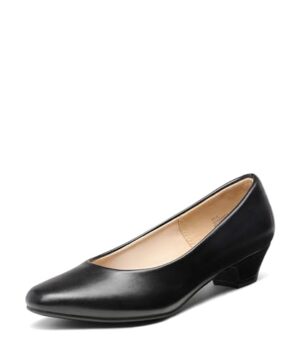 DREAM PAIRS Women's Mila Low Chunky Heel Pump Shoes,Size 8,Black/Pu,Mila