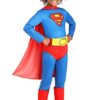 Kid's Classic Superman Costume for Boy's - Child DC Comic Superhero Suit with Cape, Briefs, Belt, & Boot Covers S Blue