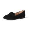Amazon Essentials Women's Loafer Flat, Black Microsuede, 11