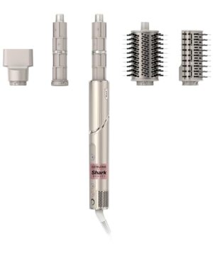 Shark HD430REF (Refurbished) FlexStyle Air Styling & Drying System, Powerful Hair Dryer Brush & Multi-Styler with Auto-Wrap Curlers, Paddle Brush, Oval Brush, Concentrator Attachment, Stone (Renewed)