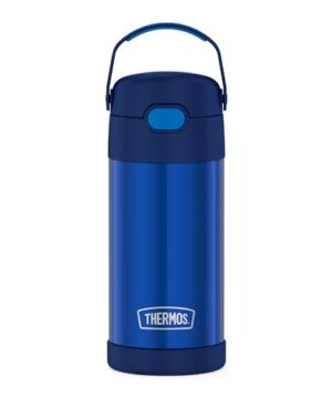 THERMOS FUNTAINER 12 Ounce Stainless Steel Vacuum Insulated Kids Straw Bottle, Blue