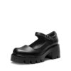 DREAM PAIRS Women's Mary Janes Shoes Platform Dress Low Heel Chunky Pumps Round Toe Ankle Strap Pumps Shoes Oxfords Esther,Size 7,Black-Pu,SDPU2346W