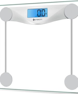 Etekcity Digital Body Weight Bathroom Scale, Large Blue LCD Backlight Display, High Precision Measurements,6mm Tempered Glass, 400 Pounds