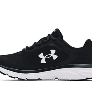 Under Armour Womens Charged Assert 9 Running Shoe, Black/White, 7.5 Wide US