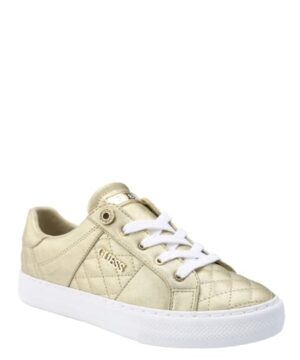 GUESS Women's LOVEN Sneaker, Gold 710, 8