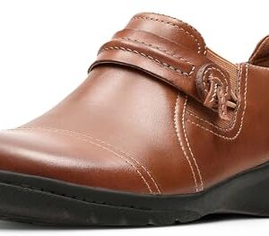 Clarks Women's Cheyn Madi Loafer, Dark Tan Leather, 8.5 M US