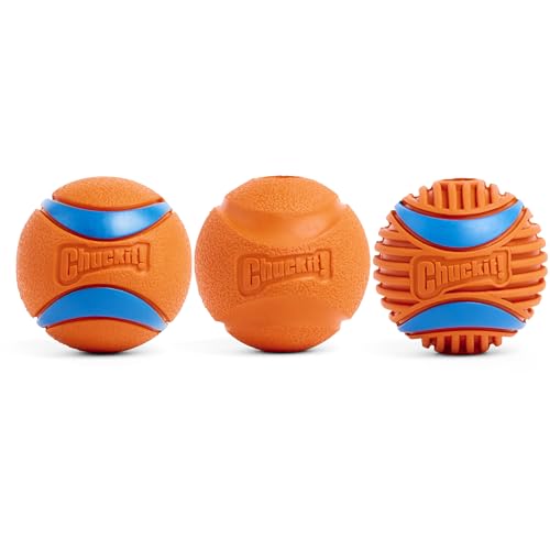 Chuckit! Dog Balls - Interactive Dog Toys, High-Bounce Fetch Ball, Ultra and Rugged Balls, Durable - Size Medium, 2.5-inch Diameter, Set of 3