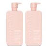 MONDAY HAIRCARE Smooth Shampoo + Conditioner Bathroom Set (2 Count) 27 oz Each For Frizzy, Coarse & Curly Hair Made with Coconut Oil, Shea Butter & Vitamin E 100% Recyclable Bottle Pink